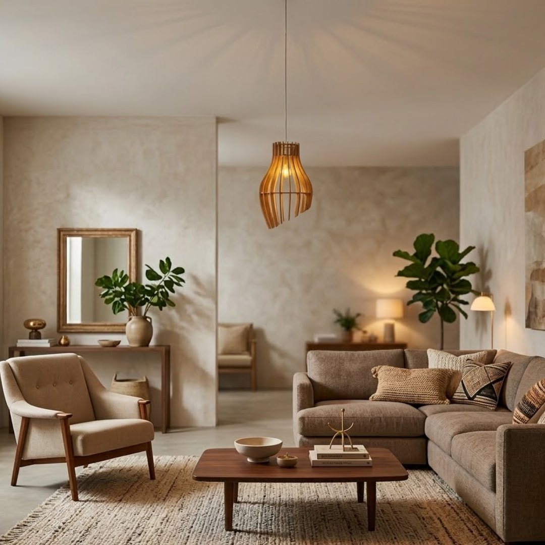 Lampe décorative en bois qui transforme votre salon ✨