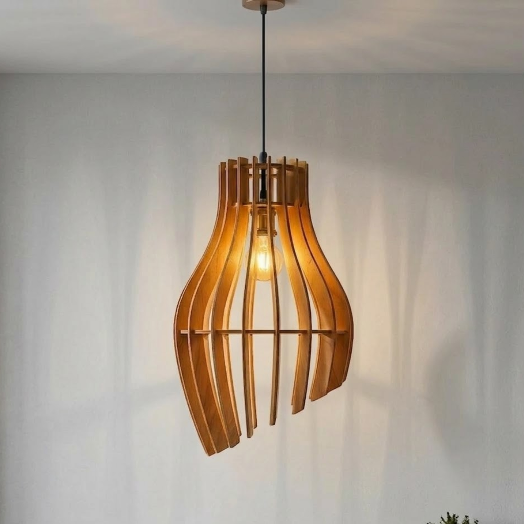 Lampe décorative en bois qui transforme votre salon ✨